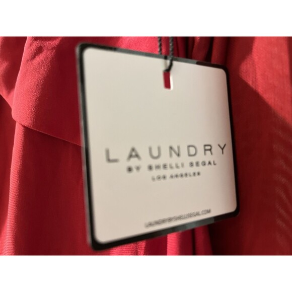 Laundry by Shelli Segal womens Classic Mesh Sheath Dress size 12 Red Knee Length - Picture 5 of 9